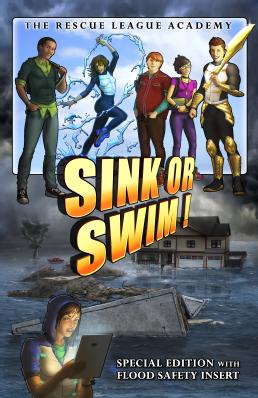 Sink or Swim! comic cover Arlington's comic for flood safety